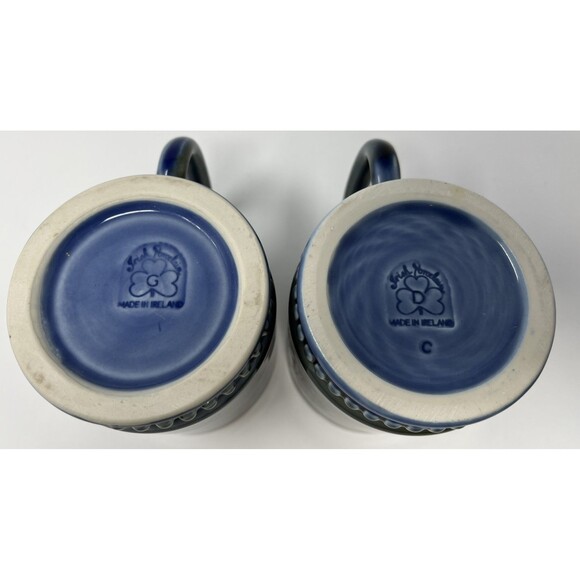 Set of 2 Vintage Wade Pottery Irish Glazed Porcelain Coffee Mugs Tea Cups - Picture 4 of 4